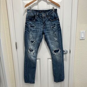 BKE Distressed Straight-Leg Jeans